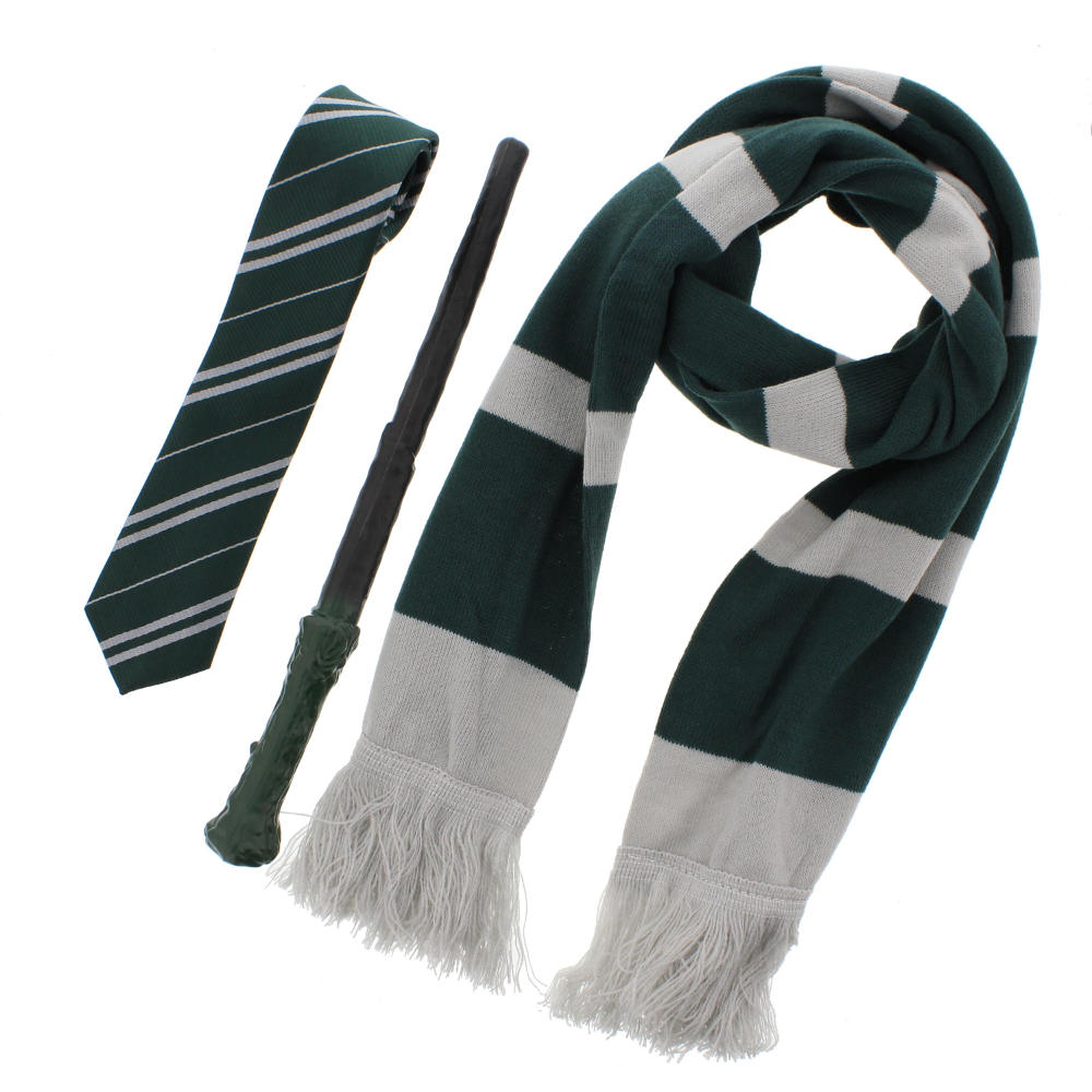 Zac's Alter Ego Harry Potter - Harry Potter Slytherin wizard/witch 3 piece Ensemble d'accessoires de costume - Vert/Blanc